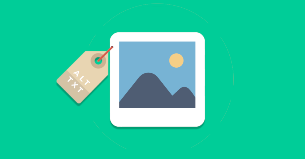 A photo icon with a tag attached to it that reads ALT TXT.