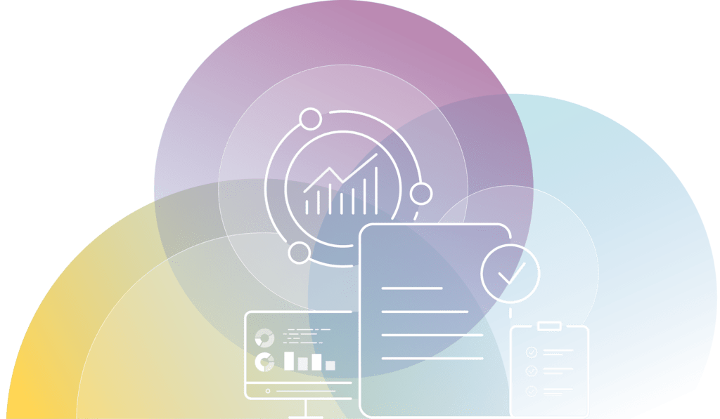 Various document and computer screen icons.