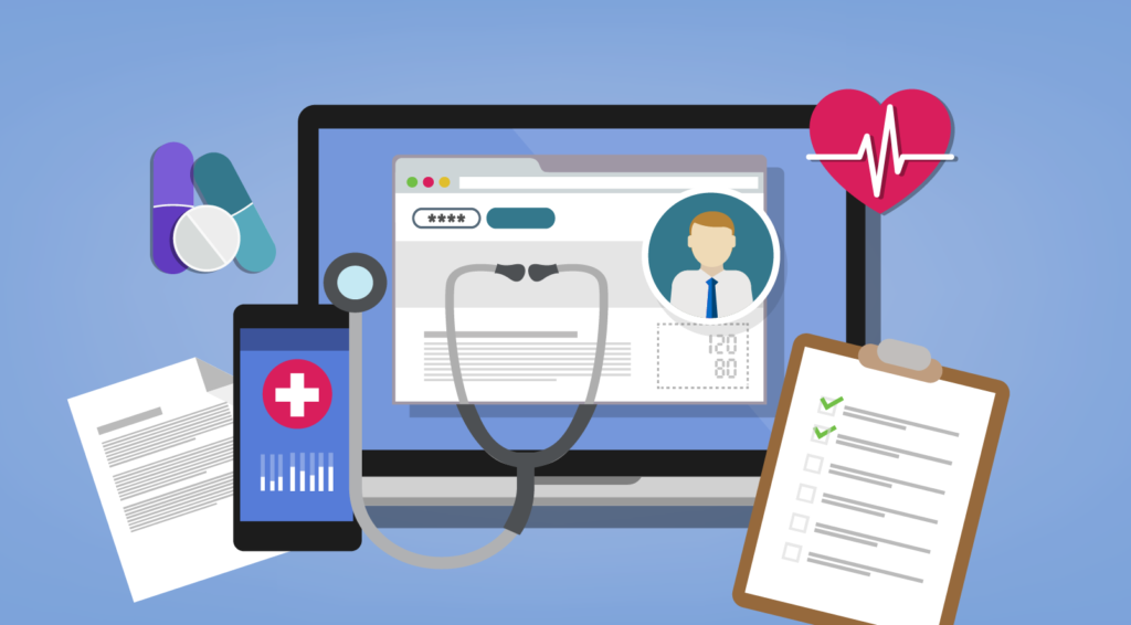 Laptop computer with a insurance website on the screen.